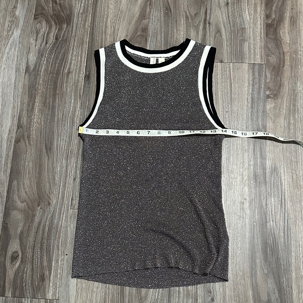 Moth by anthropology gray and White Ribbed Tank Top - Picture 13 of 14